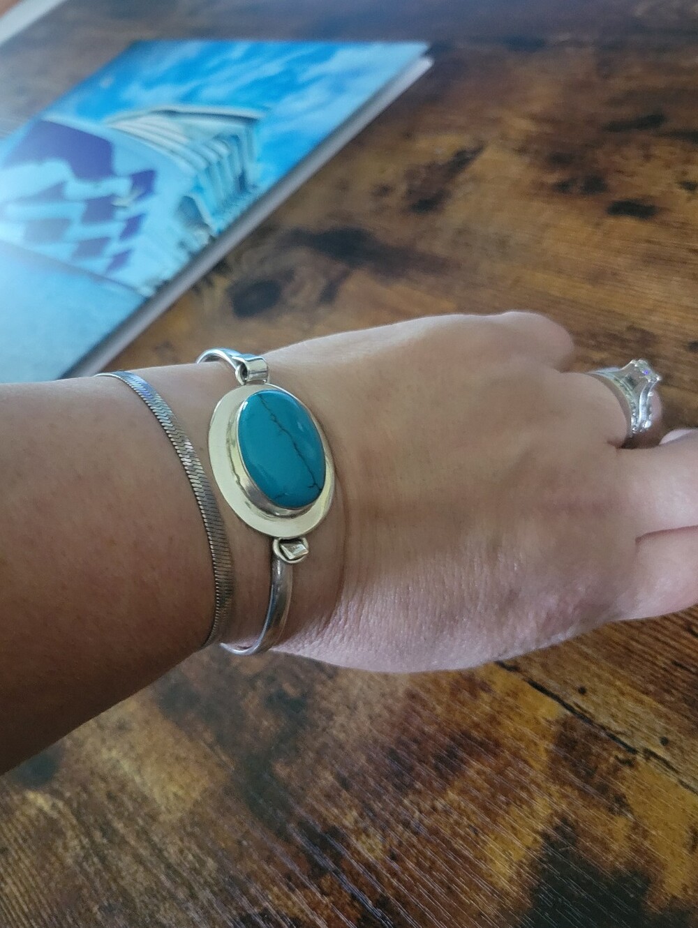 .925 Silver Turquoise Bracelet - Picture 8 of 8